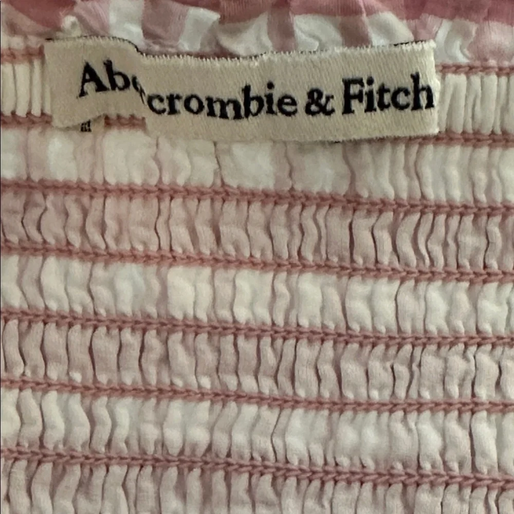 Women’s Abercrombie & Fitch Gingham Smocked Puff-Sleeve Crop Top Size XS